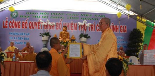 Điện Bàn: Lễ công bố quyết định bổ nhiệm trụ trì chùa Vĩnh Gia