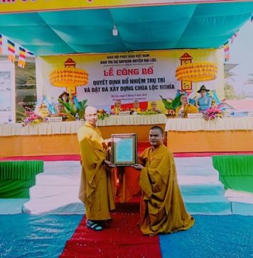 Đại Lộc: Bổ nhiệm trụ trì chùa Lộc Nghĩa