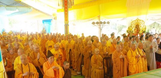 Trang nghiêm tổ chức lễ cầu nguyện quốc thái dân an tại chùa Đạo Nguyên