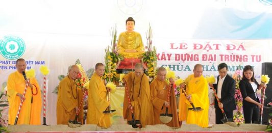 Phú Ninh: Đặt đá khởi công trùng tu chùa Pháp Minh