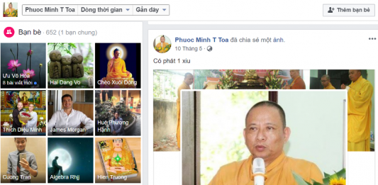 Thông báo về việc giả mạo Facebook TT.Thích Phước Minh