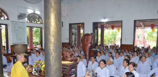 Thăng Bình: Phật giáo huyện tổ chức khóa tu bát quan trai theo cụm tại chùa Giác Hải