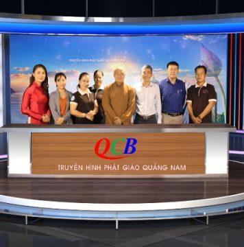 Lãnh đạo Phòng An ninh Đối nội Công an tỉnh Quảng Nam thăm kênh truyền hình Phật giáo QCB nhân ngày Phật đản