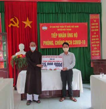Núi Thành: Phật giáo huyện ủng hộ phòng chống dịch Covid-19