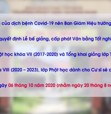 Video QCB: Trường Phật học Quảng Nam dời ngày tổ chức lễ Tốt nghiệp lớp Trung cấp Phật học khóa VII và khai giảng