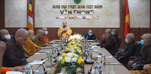 Lần đầu tiên Trung ương GHPGVN họp trực tuyến giữa 2 Trung tâm Điều hành điện tử Hà Nội, TP.HCM