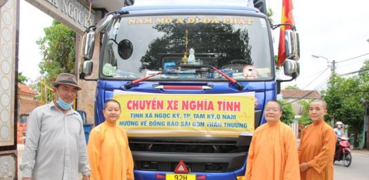 Chuyến xe nghĩa tình của Ban Từ thiện Xã hội PG Quảng Nam hướng về bà con vùng dịch tại TP.HCM