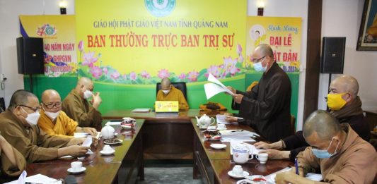 Ban Thường trực Ban Trị sự Phật giáo tỉnh Quảng Nam triển khai Phật sự đầu năm Nhâm Dần – 2022