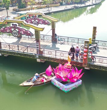 Hội An: Hạ thủy 7 đóa sen Hồng trên sông Hoài