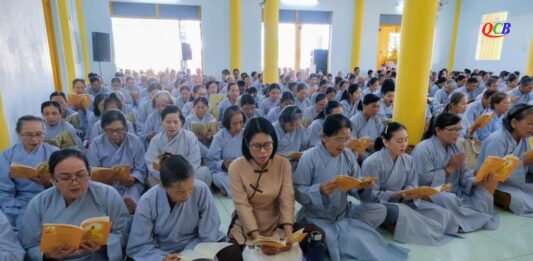 Điện Bàn: BTS Phật giáo thị xã tổ chức đạo tràng tu bát quan trai cụm Đông tại chùa Phước Trung